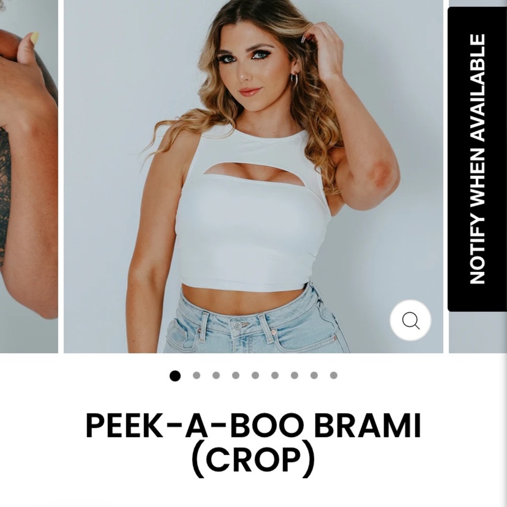 Klassy Network white Peek-a-Boo Brami Crop